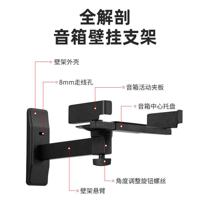 瀚壁睿免打面孔挂音箱壁挂SDV架支架墙音响环绕壁挂架子HIFI书架
