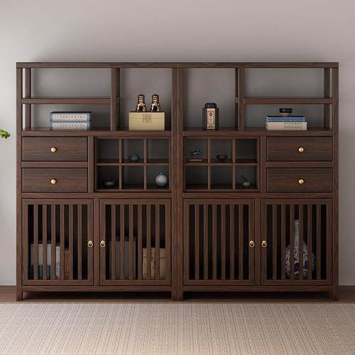 北美黑胡桃博茶台古架新中式物实木置架多宝阁阳VTJ小桌柜迷你收