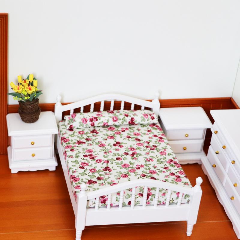 ：112迷你娃娃屋卧l室套装6套doA1005-WHlhouse12娃娃用摆件ob11