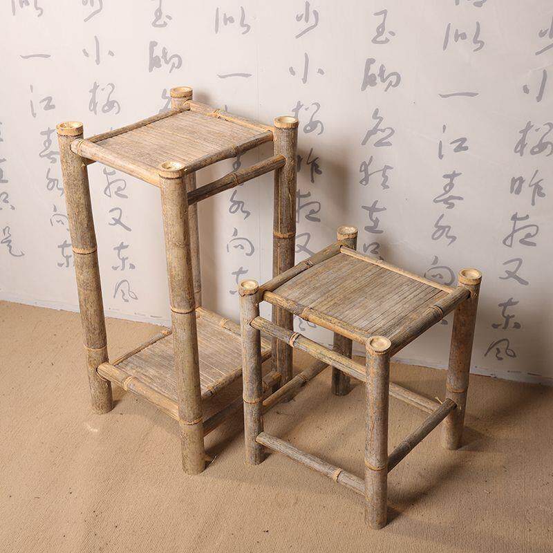 WVI复古竹制花架室内客厅地面花盆子架物萝阳台置架吊兰绿楠竹花