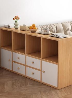 书柜物柜体靠墙置物柜客39125厅墙窄边小柜卧室床边储矮柜子一飘