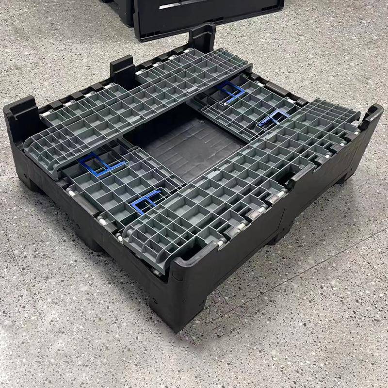 塑料箱子物流型转可堆码集运物箱595大带盖周四开XQK门卡板箱储收