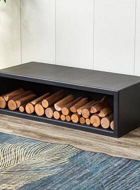 炉小暖柜燃木火壁炉真具柴柜加厚钢ALtj#lo$板储柴壁炉底座工存储