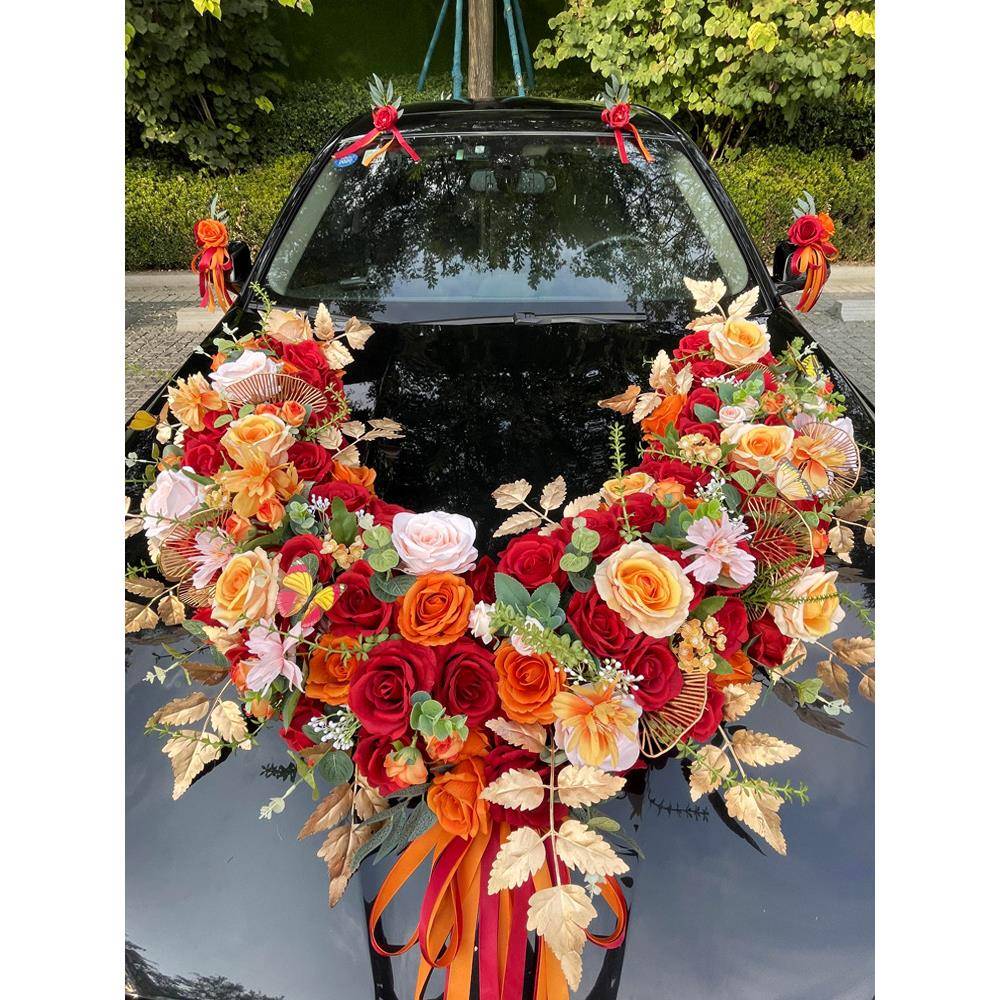 U型婚车U型主婚车装饰车花全装套车花车结婚头车队套仿真头车主花