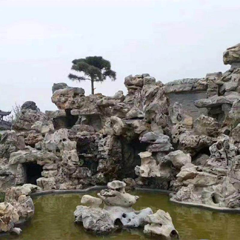 太湖景石假山大石小型园林景0观工流水庭院园景石施制作景观石