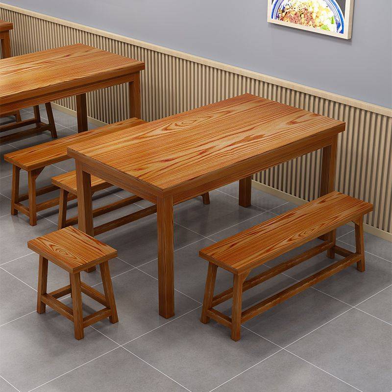 面馆桌椅饭店小吃店餐桌椅餐桌组合实木餐馆食堂桌子餐厅烧烤餐桌