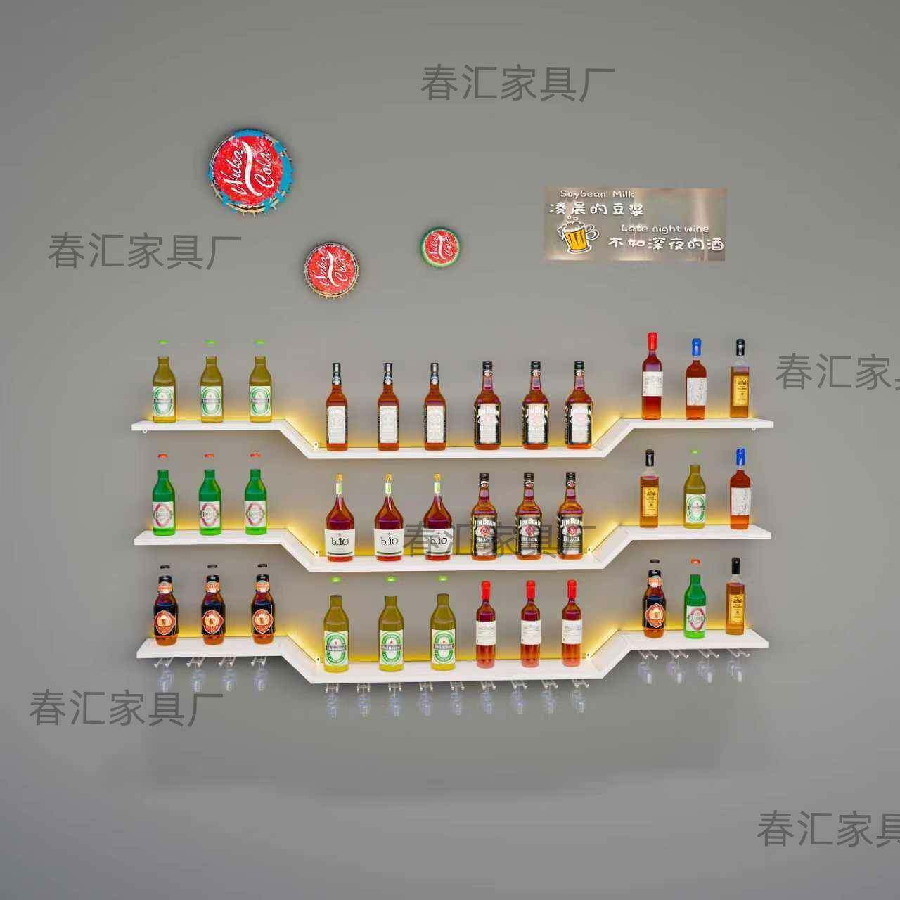 简约代酒架酒现柜壁挂式墙餐厅饭物店上悬挂CH-壁式红酒架创意造