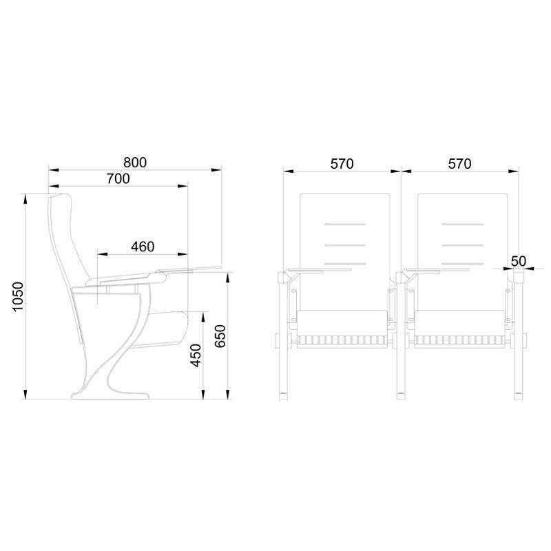 礼堂椅排椅学校无品牌/带小桌板字固定座椅柔舒适议报写告厅教室