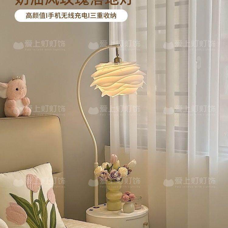 奶油地风落灯氛围感卧室床头体KJT柜台灯一客厅沙装发饰摆件置物