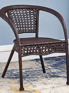 0J扶靠背椅椅单人藤阳台家用藤51391编手椅子户外休椅闲座椅餐老