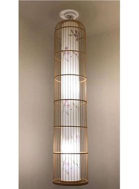 竹丝酒签灯笼民12554pok宿店茶室装修工程竹吊南灯具东亚风格茶楼