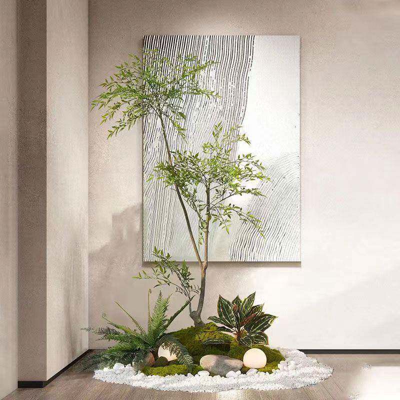 仿真装饰绿植造景内软室装假花植居落物地家南ali-7457天竹大型摆