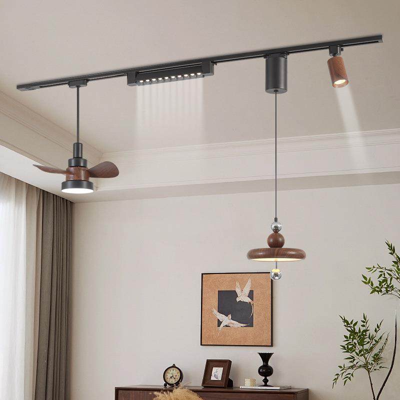 古风餐厅吊风灯可移位轨道扇灯复古玻璃餐桌岛台吧中85951台护眼,家装灯饰光源,智能吊灯,淘宝优惠券,粉丝福利购,淘宝优惠卷