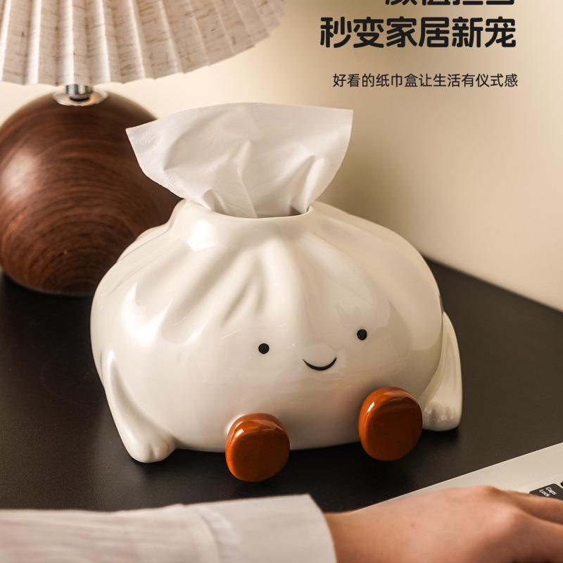 可爱创摆造型陶瓷抽纸盒高颜值客厅家用桌面意装饰SBX件巾纸盒