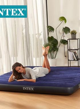 ntex6476475555深气蓝植绒i人充气床午休双床垫方便折叠户外PVC