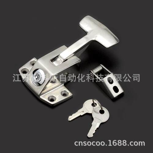 CT-68不锈钢烘门带箱芯锁弹簧拉手侧门把手烤试锁YVG验箱把箱手锁