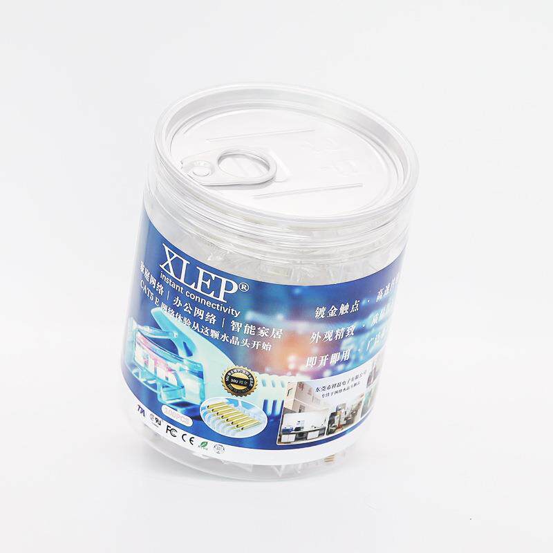 磊品质高镀金网50U超五类水晶头RJ458RJ45CATP8C线插头CAT5CAT6罐