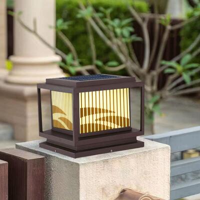 太阳能庭灯铝材户外防水别墅院大门口家用花园子围墙灯门524622柱