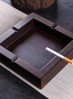 大号盖VXO烟灰缸黑檀木烟灰带客缸创意个性潮流中式实复古厅家用