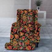 2pc护s印MUD花纶柔软贴合氨老虎凳椅套可水洗家具保套带子弹性底