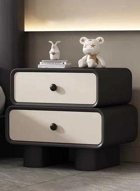 卧网红奶油风床头柜免安装简现皮质复查看详情古收代纳约柜实木家