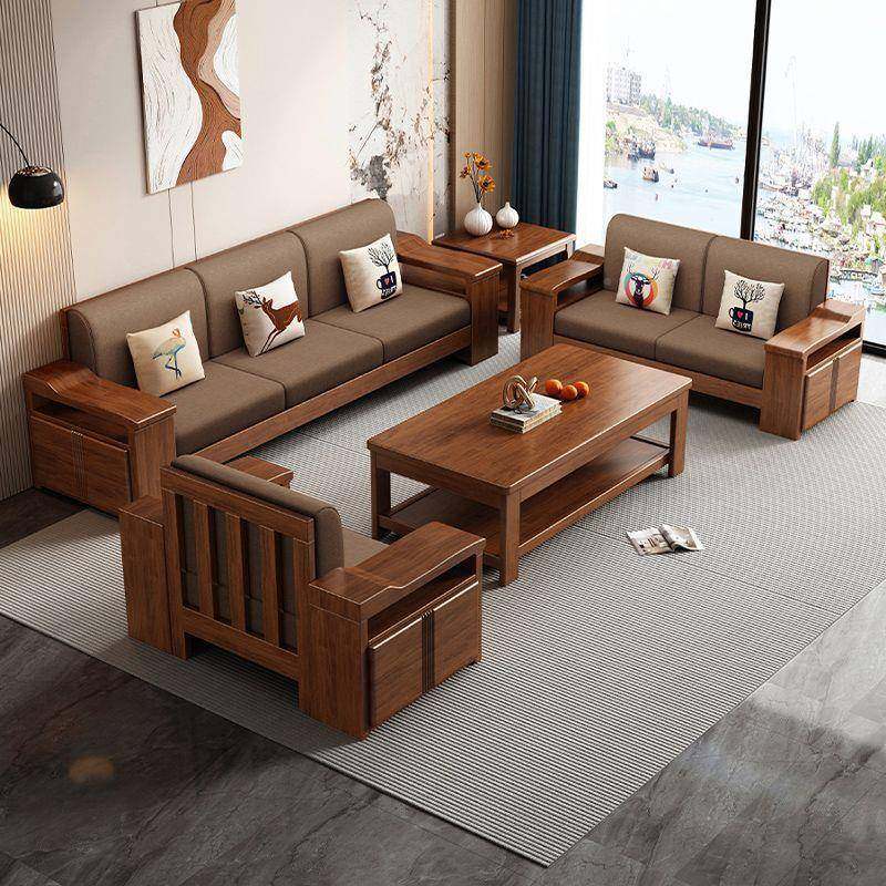 中式木沙发户型NSP小带贵妃组合现代简约客两厅冬夏用实木质储物