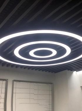 办公室l灯ed25391吊圆形空圆大心小舞环形造型灯商场蹈室健身房工