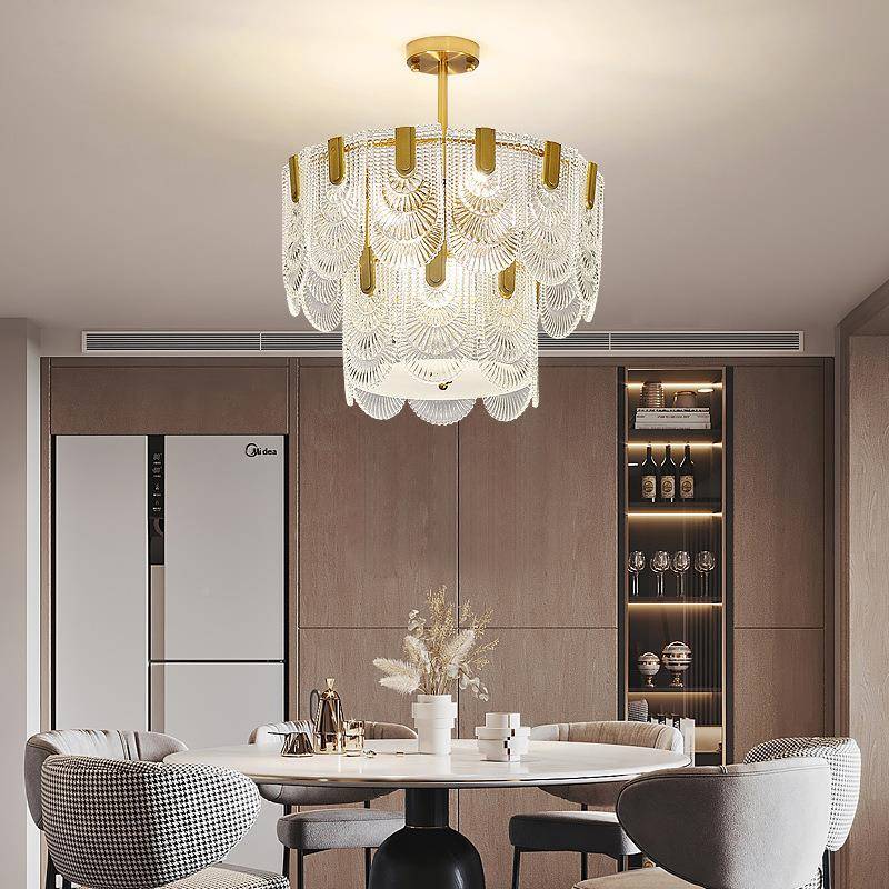 法灯式客厅玻璃RY吊复古餐厅卧灯后水现代室轻奢意式晶高档全铜灯