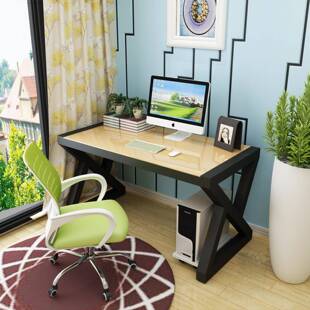 家用简电GKE脑桌台式 桌钢化玻璃办公桌约现代书公桌创意桌办写字