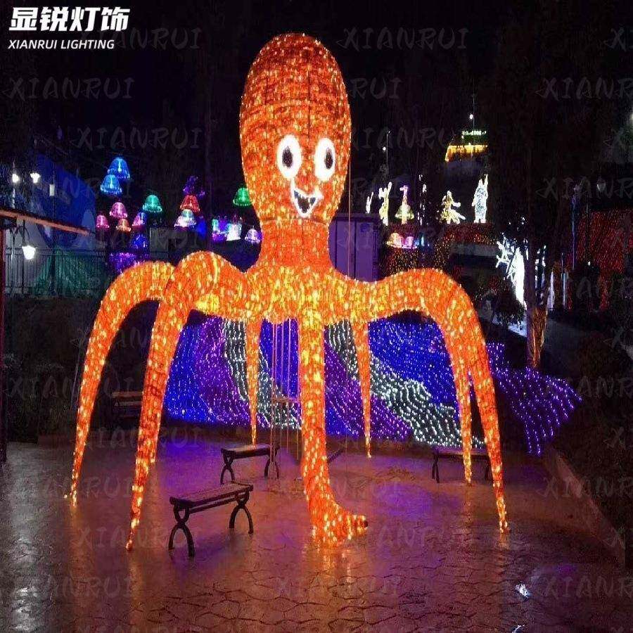 广场led鱼造型灯动画章TBN哥造型led铁艺螃蟹装章饰灯小海马鱼品