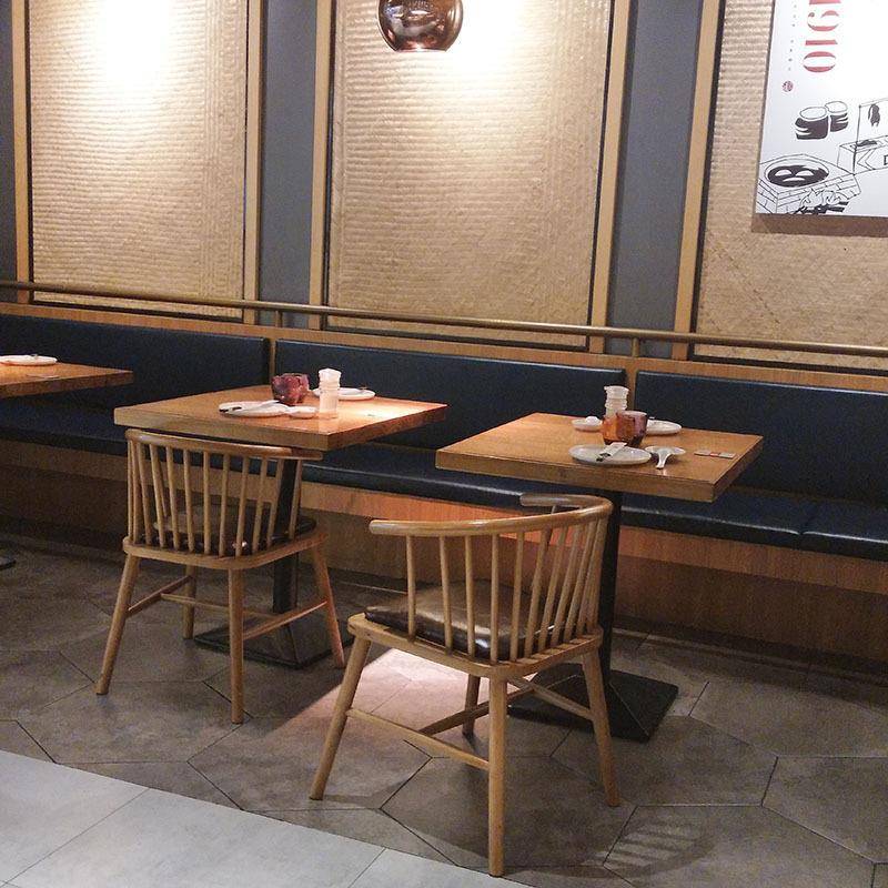 日式实木西餐厅桌椅餐饮小吃店食堂料理粉面馆餐厅卡座餐桌椅组合