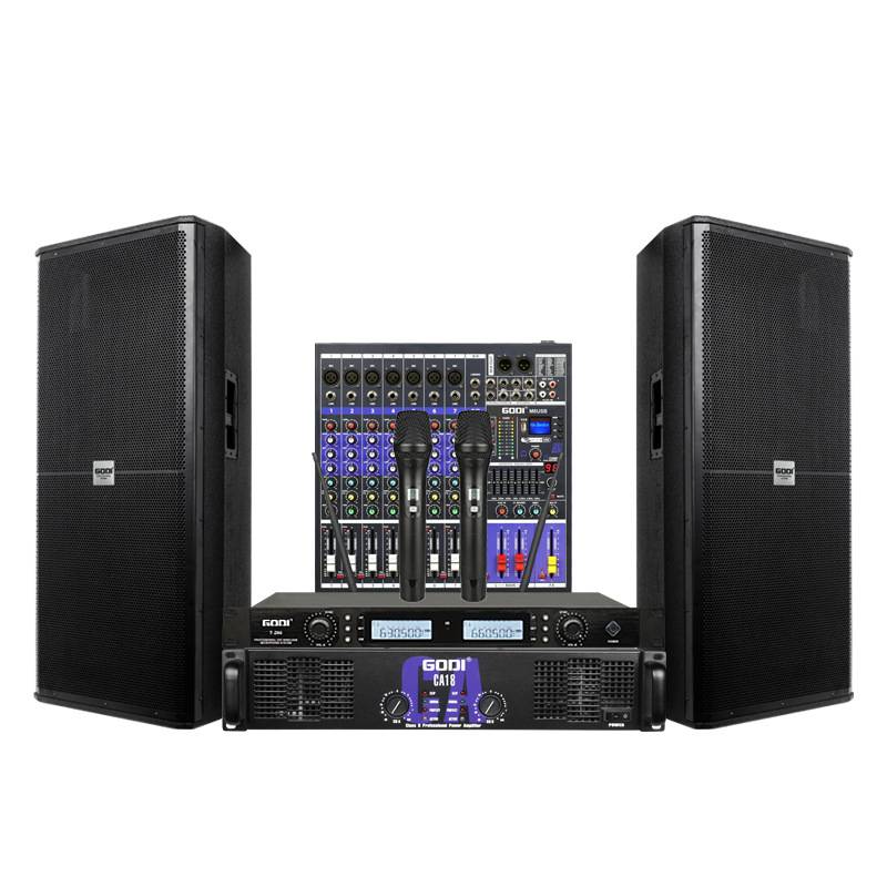 GODI专业舞台音响套装大功率户外演出双15寸大型会议酒吧婚庆音箱