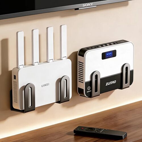 路由器放置架免打孔插排固定器壁挂机顶盒上墙神器wifi收纳盒支架