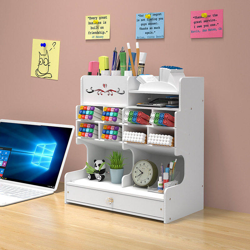 桌面笔筒收纳盒大容量学生马克笔收纳架公用品笔架抽屉式置物架,收纳整理,CD架,淘宝优惠券,粉丝福利购,淘宝优惠卷