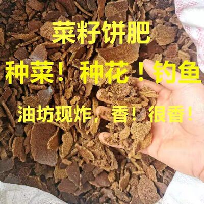 菜籽饼肥料自榨油枯油渣钓鱼打窝养花种菜油菜发酵家用有机肥料