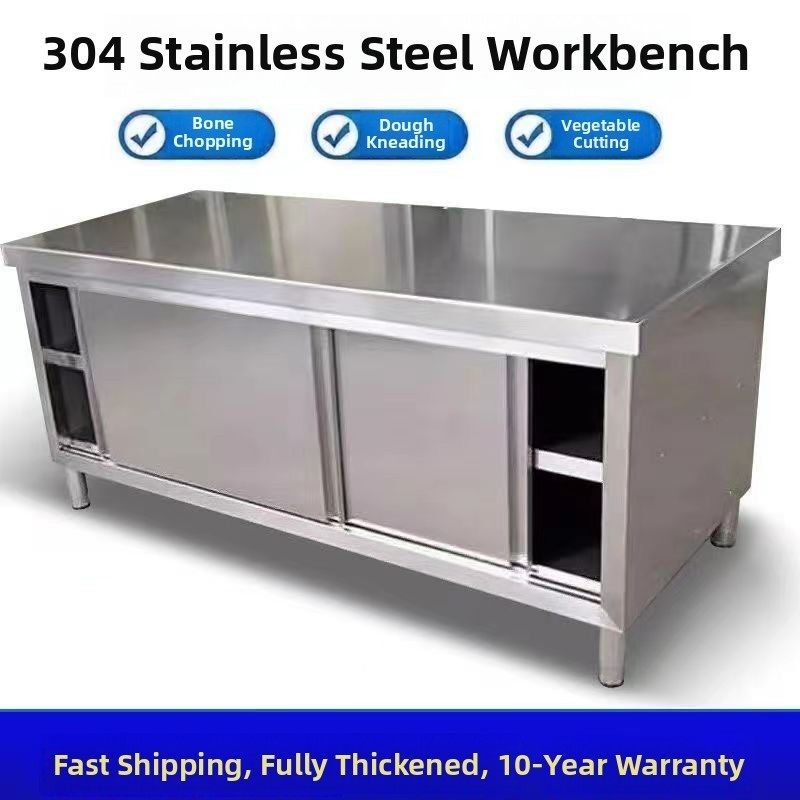 需定制304不锈钢商业推拉门加厚柜厨房橱柜厨房橱柜与工作台餐厅