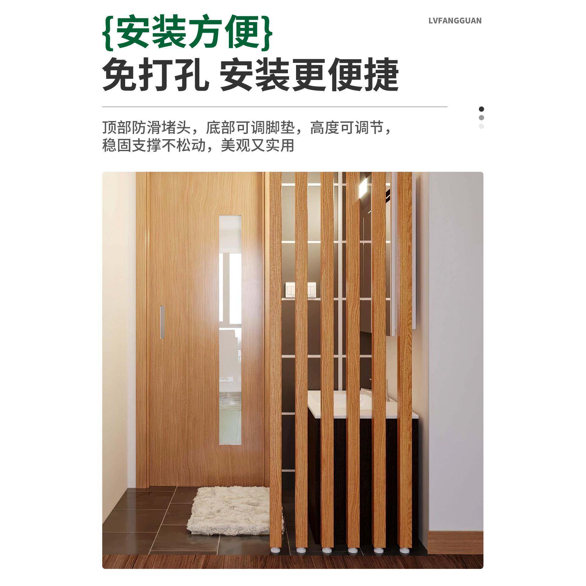 铝合金方管隔断假墙屏风折屏客厅玄关铝型材格栅简易自装免打孔