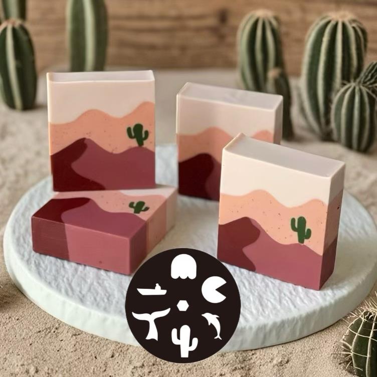 挤皂板K-迷你海豚鱼尾巴仙人掌小船吃豆子-手工皂挤皂器心素soap