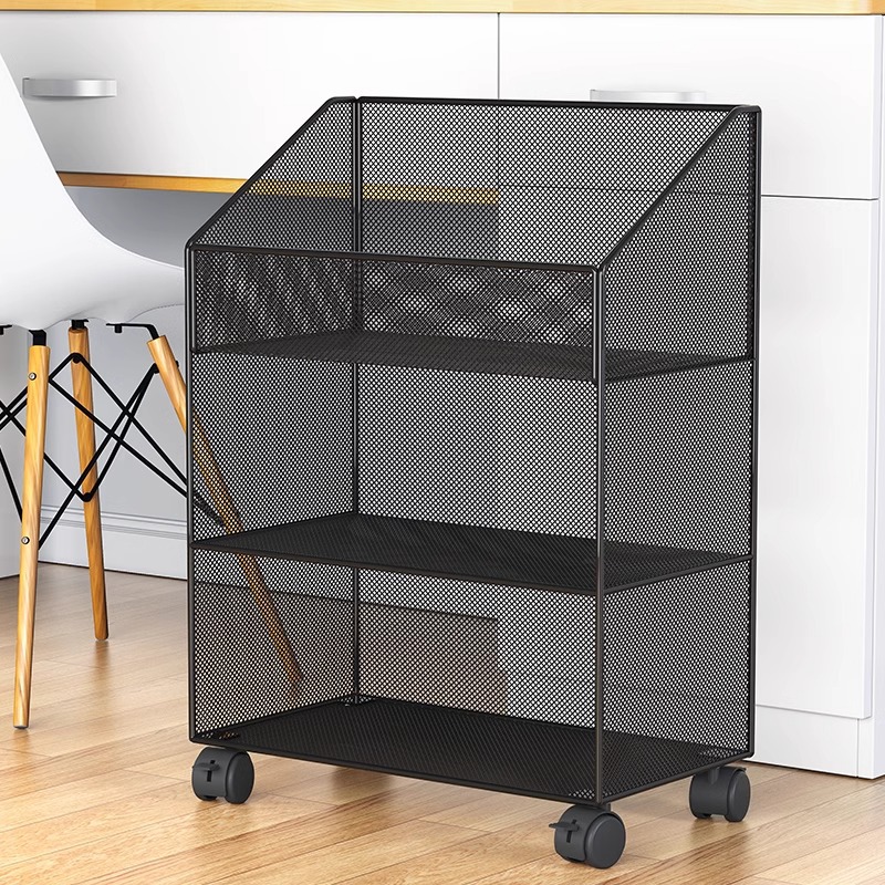 书包置物架桌下书包收纳架滑轮家用放包神器可移动书架包包收纳盒