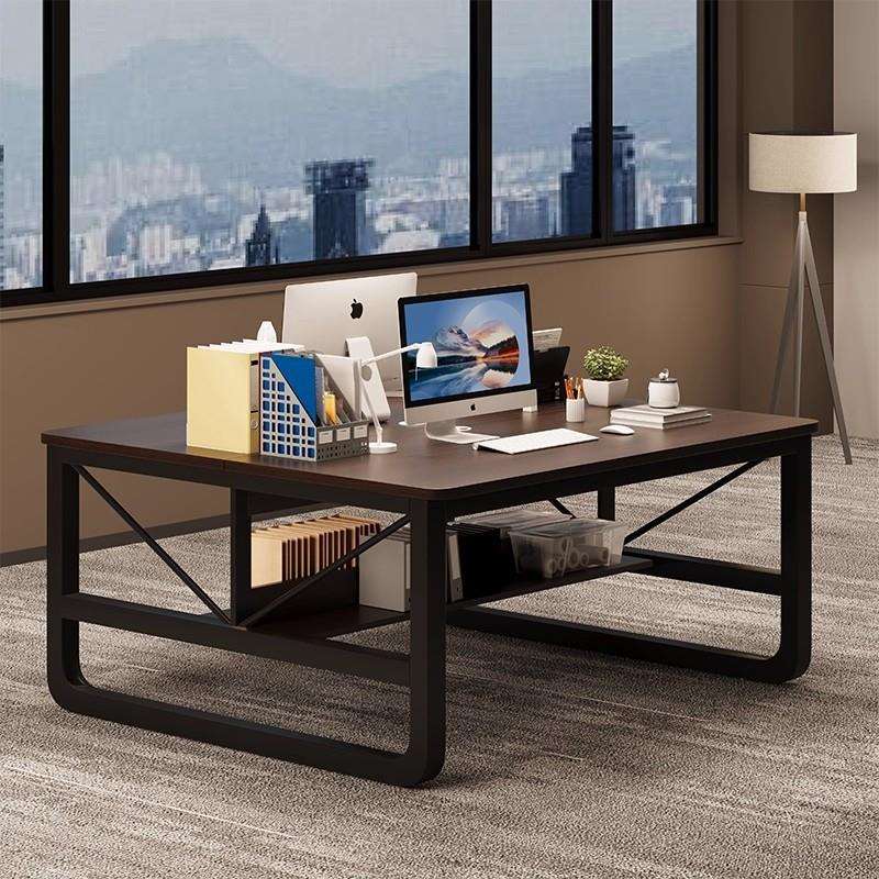 双人电脑桌职员办公桌现代简约员工位4人位面对面带挡板桌椅组合