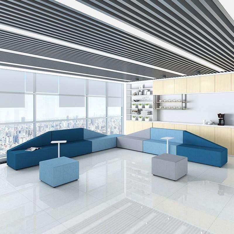 简约现代公司接待室会客休息区布艺创意异形休闲商务办公沙发组合