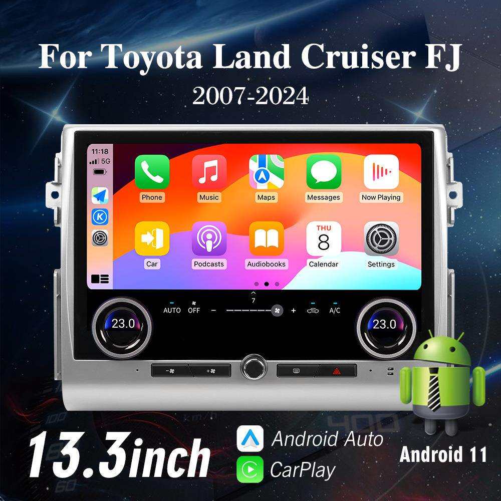 适用2007-24酷路泽FJ安卓13.3寸智能视频播放器中控屏carplay导航
