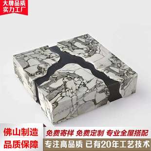 新款 轻奢别墅小户型茶几组合 大理石茶几网红设计师款 客厅家用意式