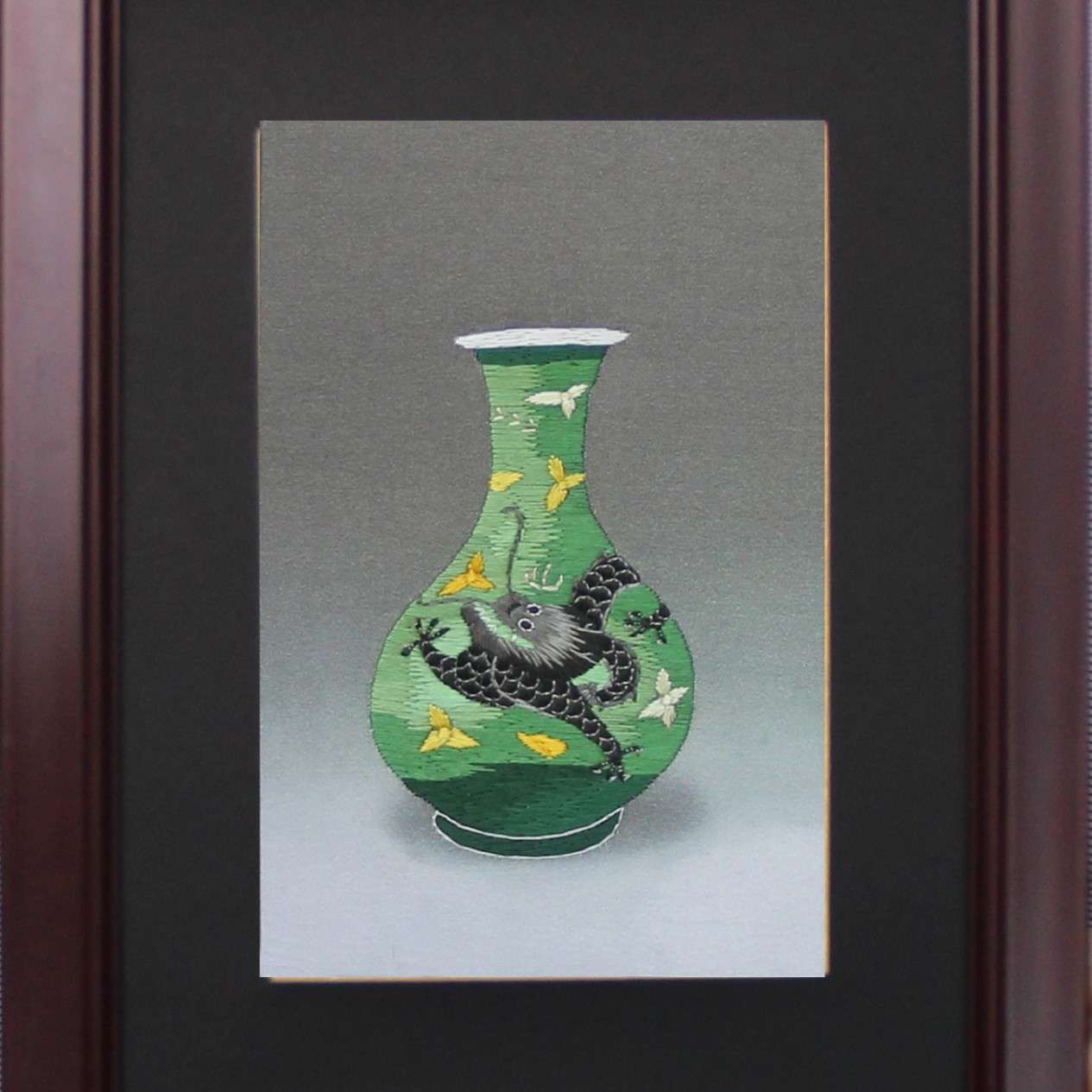 苏绣成品客厅书房走廊装饰画苏州手工刺绣家居挂画瓷瓶厂家生产图片