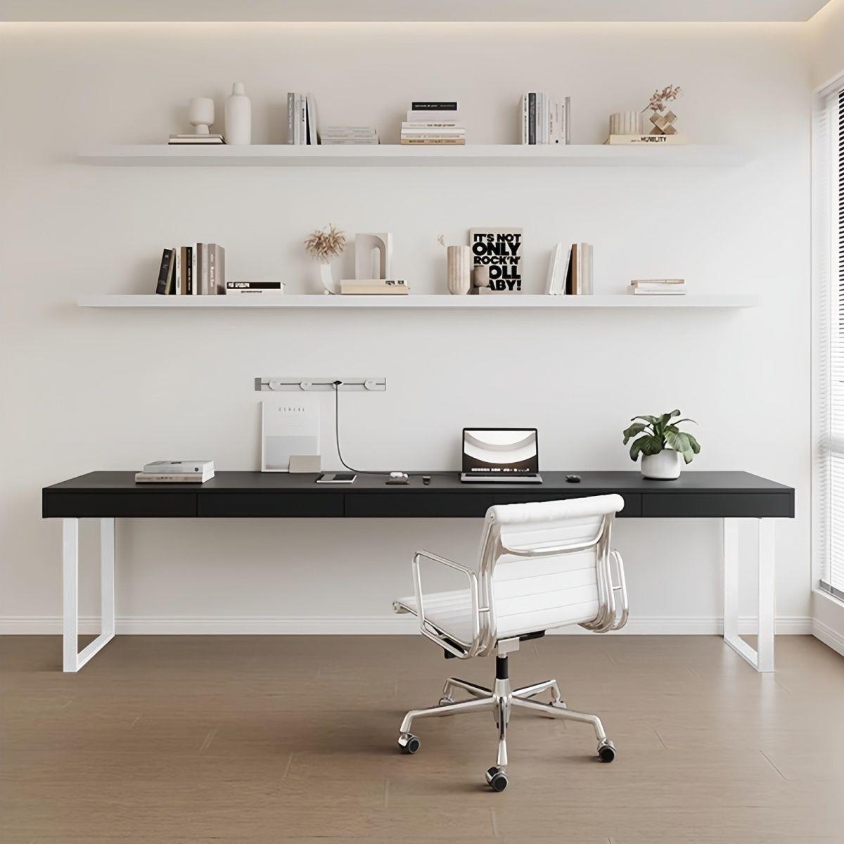 新品实木原木色书桌带抽屉家用办公桌书房电脑桌现代简约阳台意式