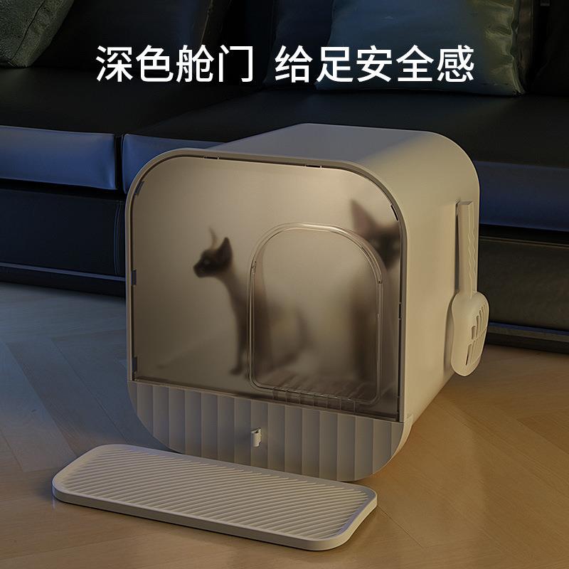 猫砂盆全封闭抽屉式猫砂盆防外溅超大号猫厕所猫咪清洁用品