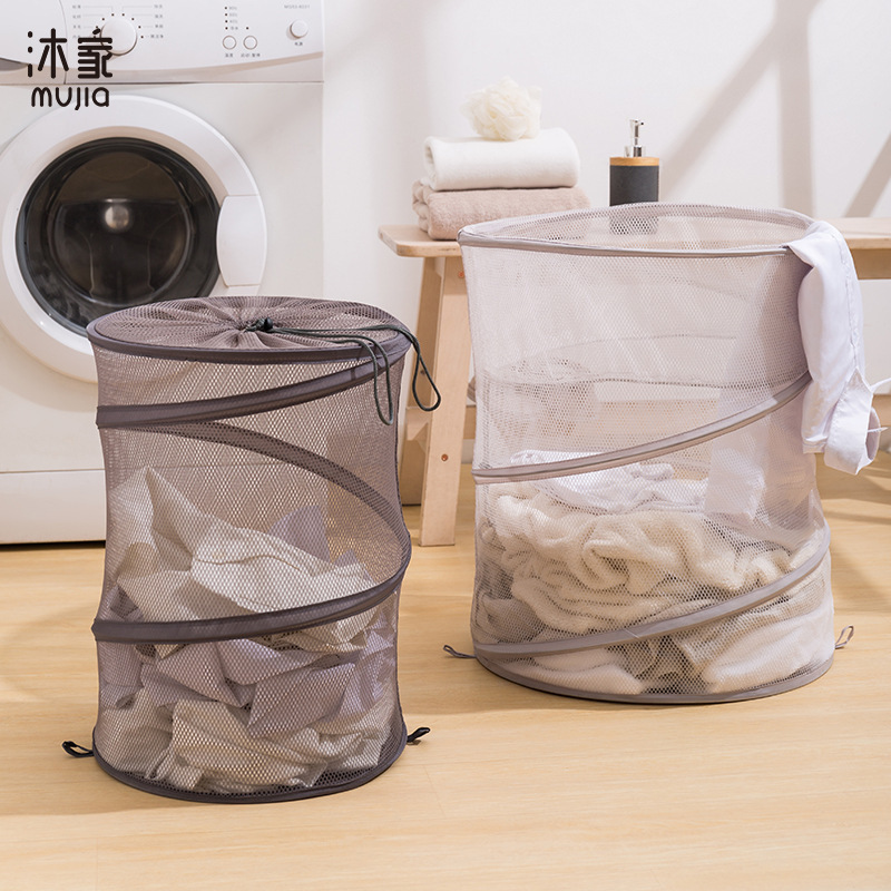 脏衣篮大号圆筒形脏衣桶可折叠束口脏衣篓换洗衣服脏衣收纳筐