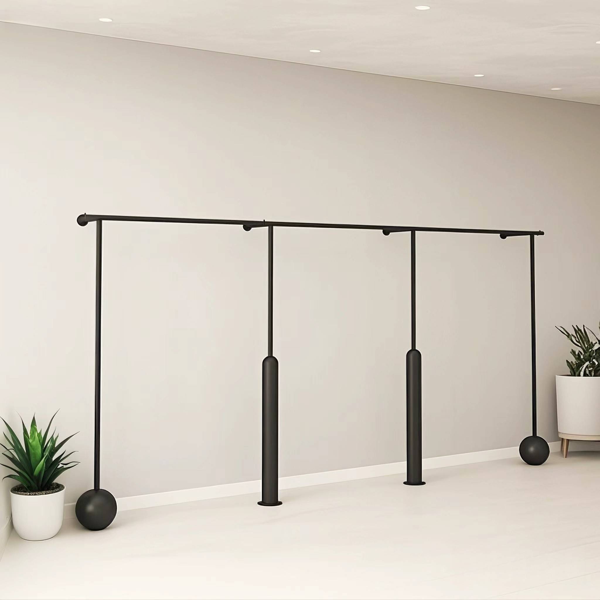 需定制服装店展示架哑光黑色上墙挂衣架铁艺简约陈列架壁挂男女装