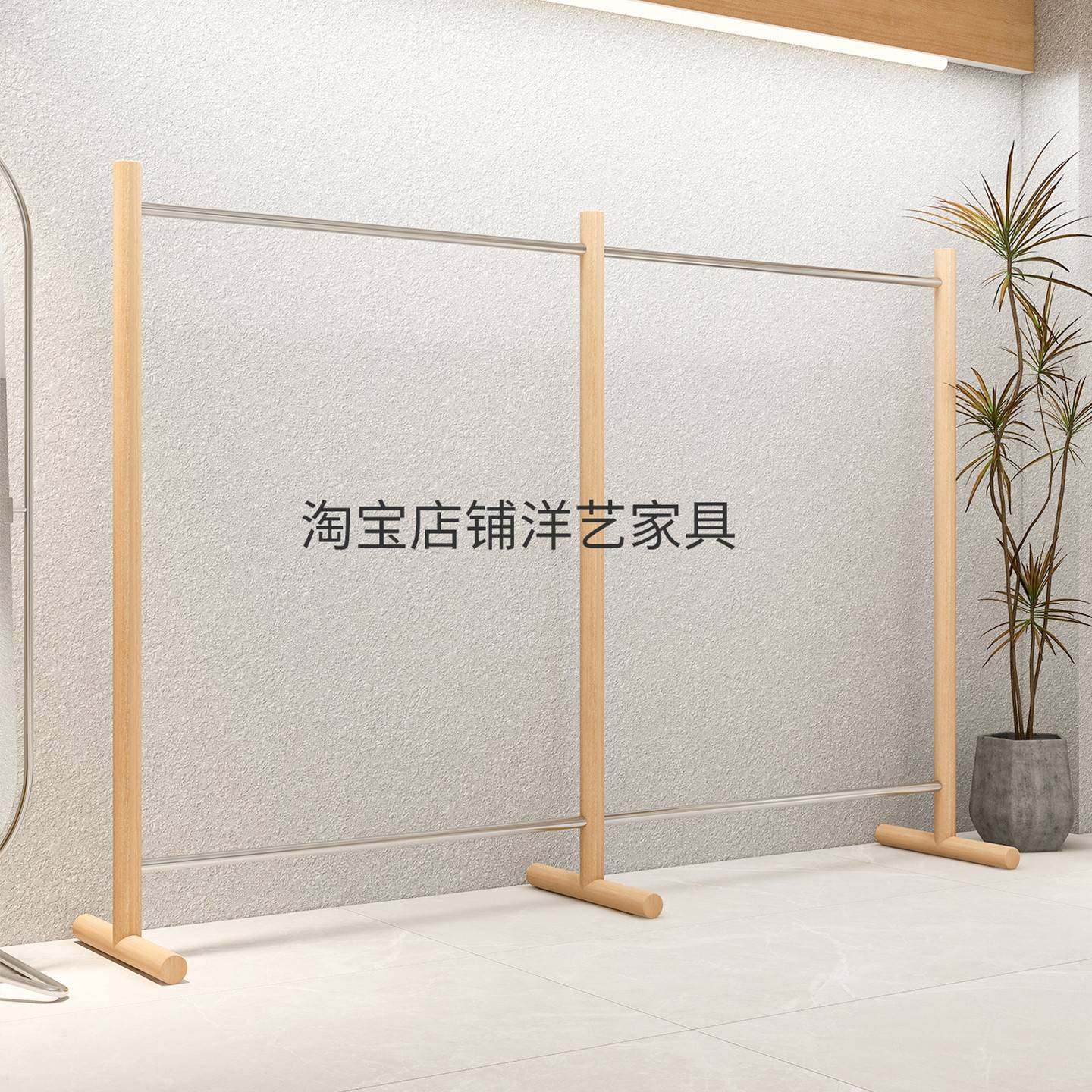 需定制服装店展示架不锈钢仿原木色落地陈列架女装买手店古风中岛