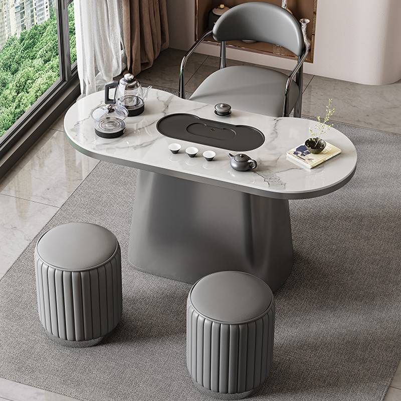 需定制岩板阳台茶桌椅组合小户型简约现代家用烧水嵌入式一体泡办